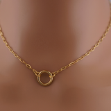 Gold Paperclip Chain Submissive Day Collar – Discreet O-Ring Collar