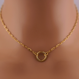 Gold Paperclip Chain Submissive Day Collar – Discreet O-Ring Collar