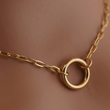 Gold Paperclip Chain Submissive Day Collar – Discreet O-Ring Collar