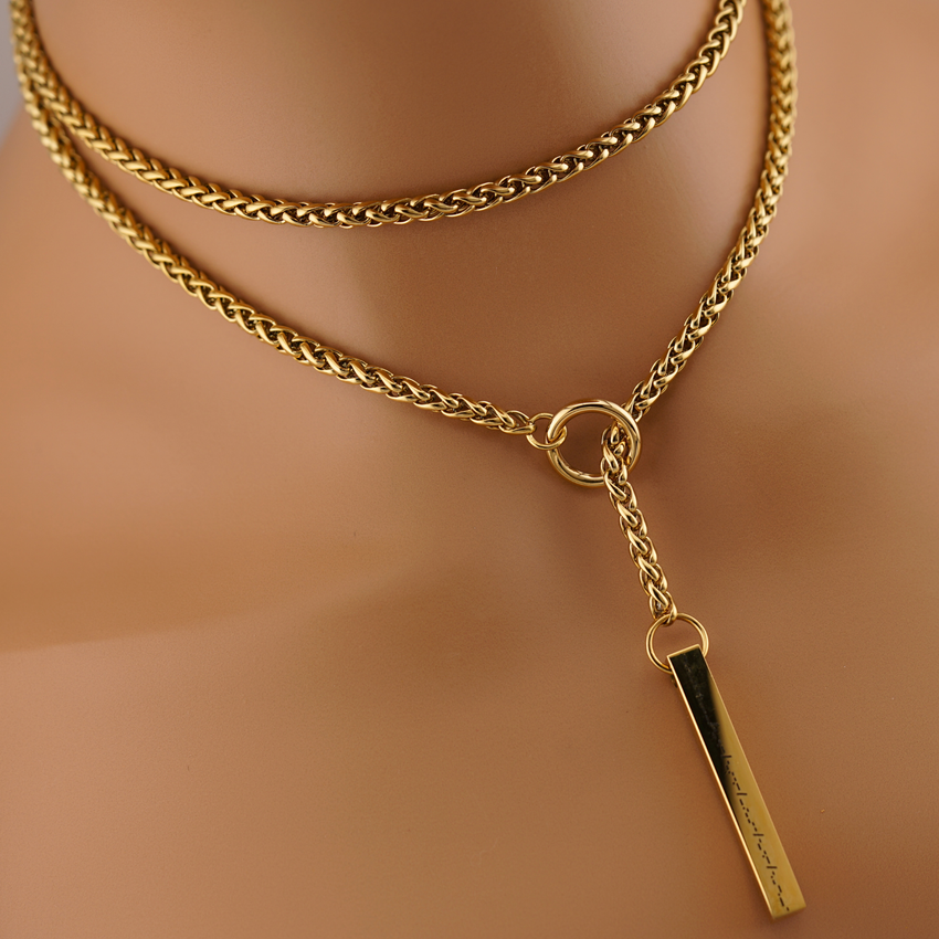 Gold Slip Chain BDSM O-Ring – Custom Hidden Morse Code