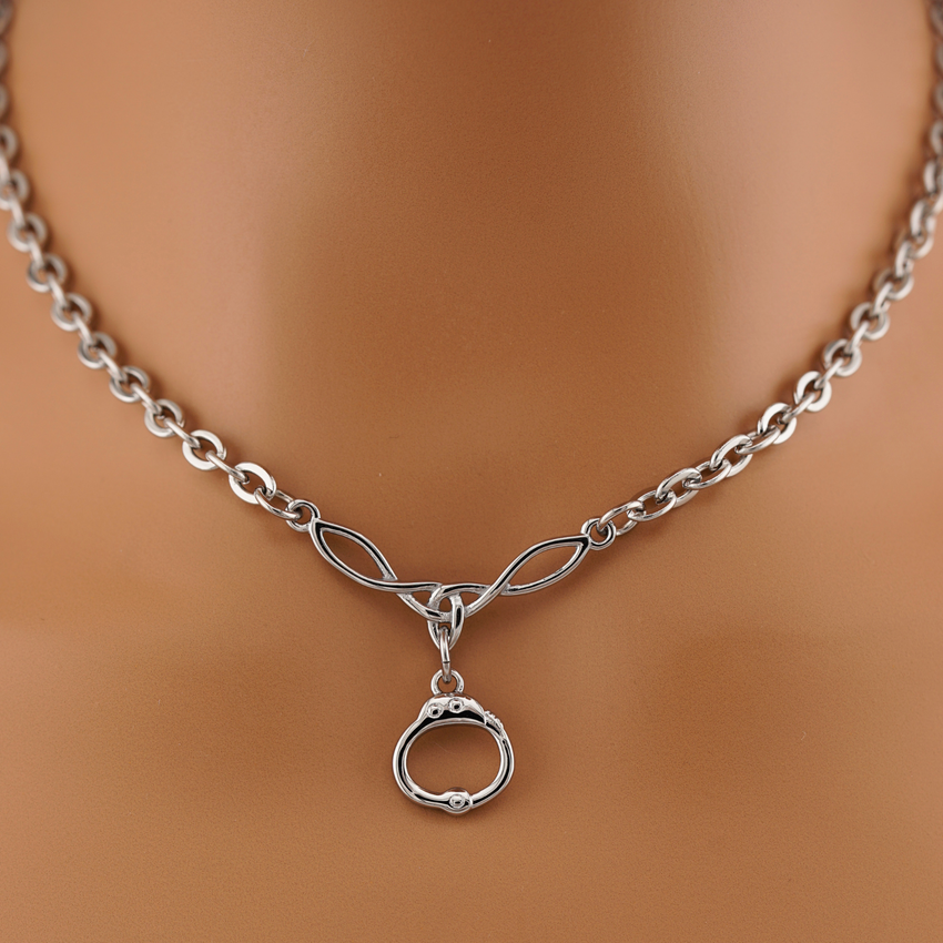 Celtic Knot Day Collar Necklace with Handcuff Pendant