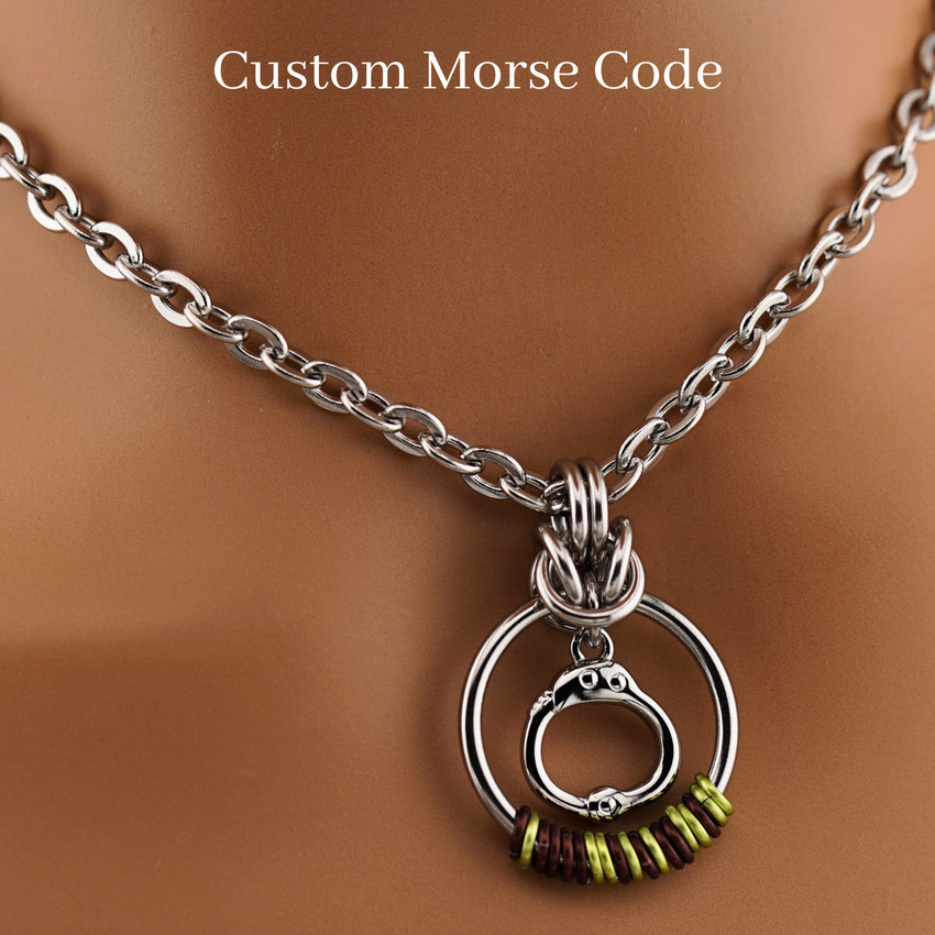 O-Ring & Handcuff Morse Code Day Collar Necklace