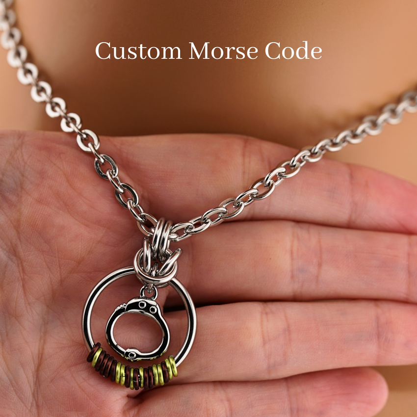 O-Ring & Handcuff Morse Code Day Collar Necklace