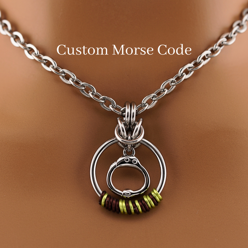 O-Ring & Handcuff Morse Code Day Collar Necklace