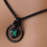 Emerald Heart & Black Stones