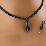 Captive Collars®️ Black Hidden Key Necklace