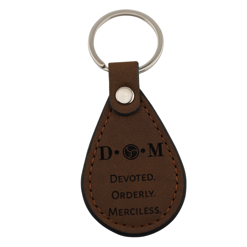 D•O•M Leather Keychain – Devoted.  Orderly.  Merciless.