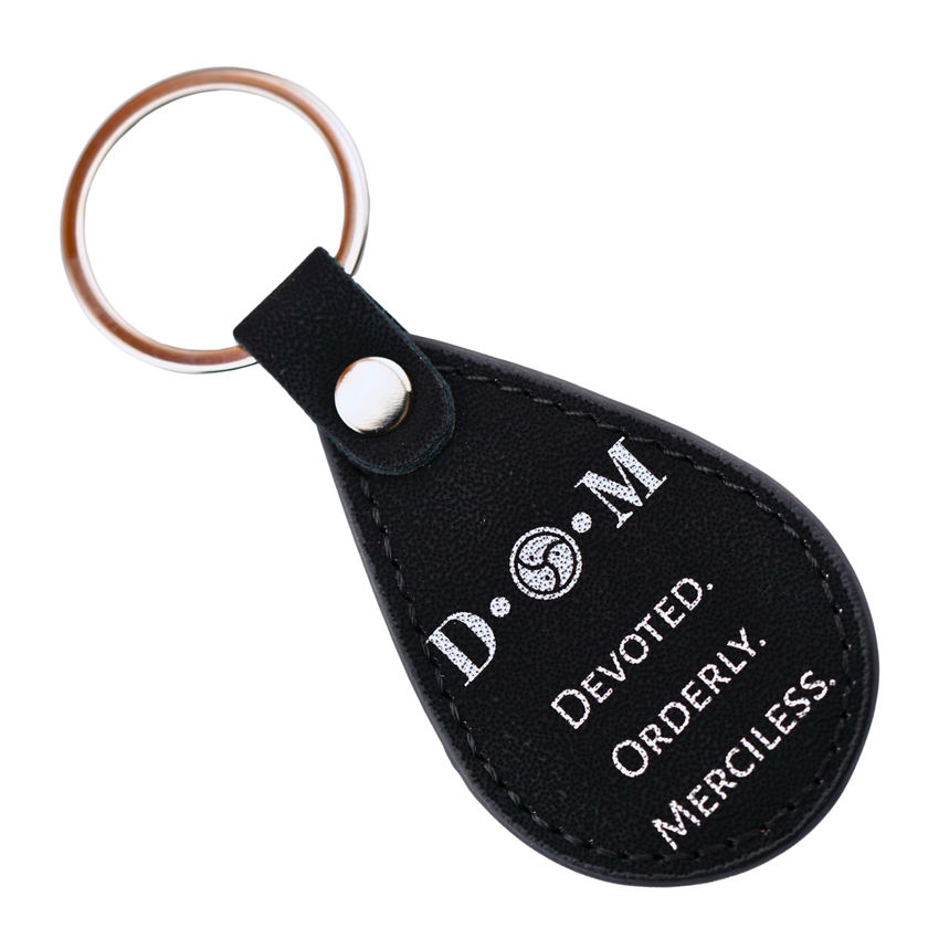 D•O•M Leather Keychain – Devoted.  Orderly.  Merciless.