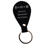 D•O•M Leather Keychain – Decisive. Observant. Masterful.