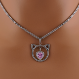 Pink Heart Kitten Wheat Chain