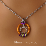 Orange O Ring Kitten Morse Code Day Collar