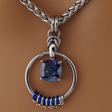 Custom Morse Code Tanzanite Day Collar