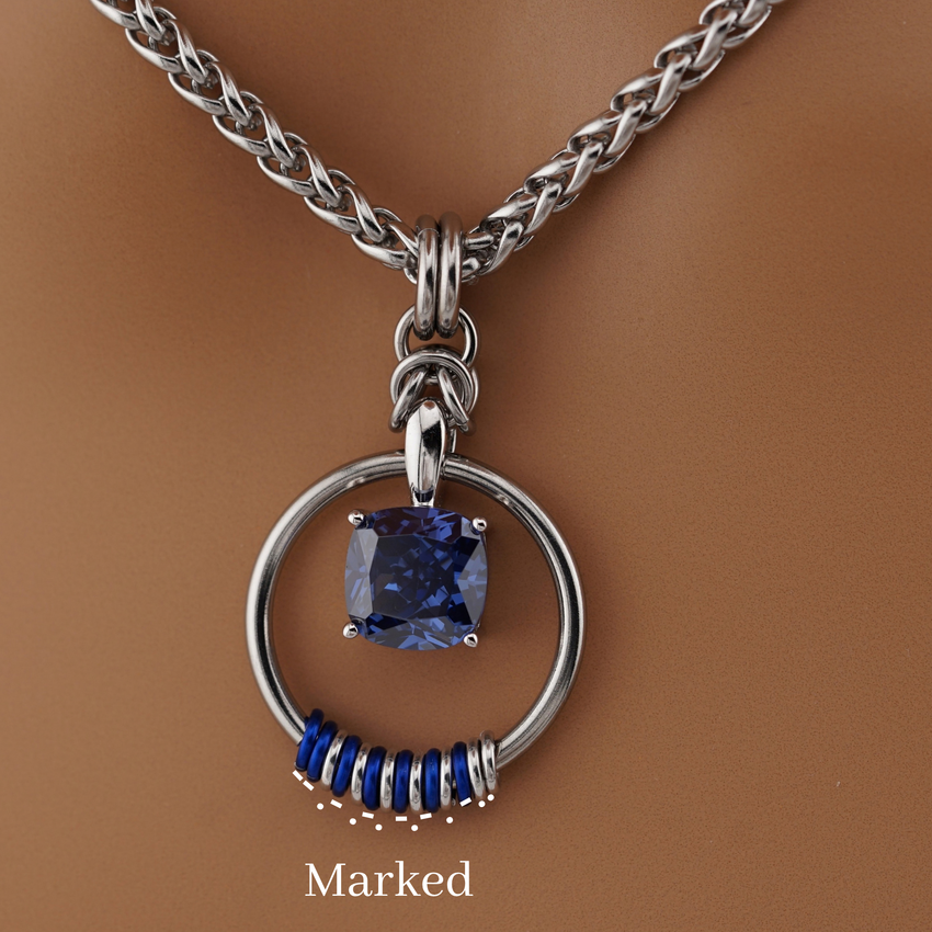 Custom Morse Code Tanzanite Day Collar