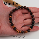 Master or Daddy Morse Code Bracelet – Red Tiger Eye & Copper