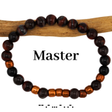 Master or Daddy Morse Code Bracelet – Red Tiger Eye & Copper