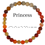 Submissive Morse Code Bracelet – Hidden Message Jewelry, Discreet BDSM Bracelet, Feminine Gemstone Stretch Bracelet
