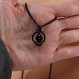 Custom Morse Code Black Stainless Steel O-Ring Heart Lock Day Collar