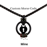 Custom Morse Code Black Stainless Steel O-Ring Heart Lock Day Collar