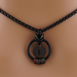 Custom Morse Code Black Stainless Steel O-Ring Heart Lock Day Collar