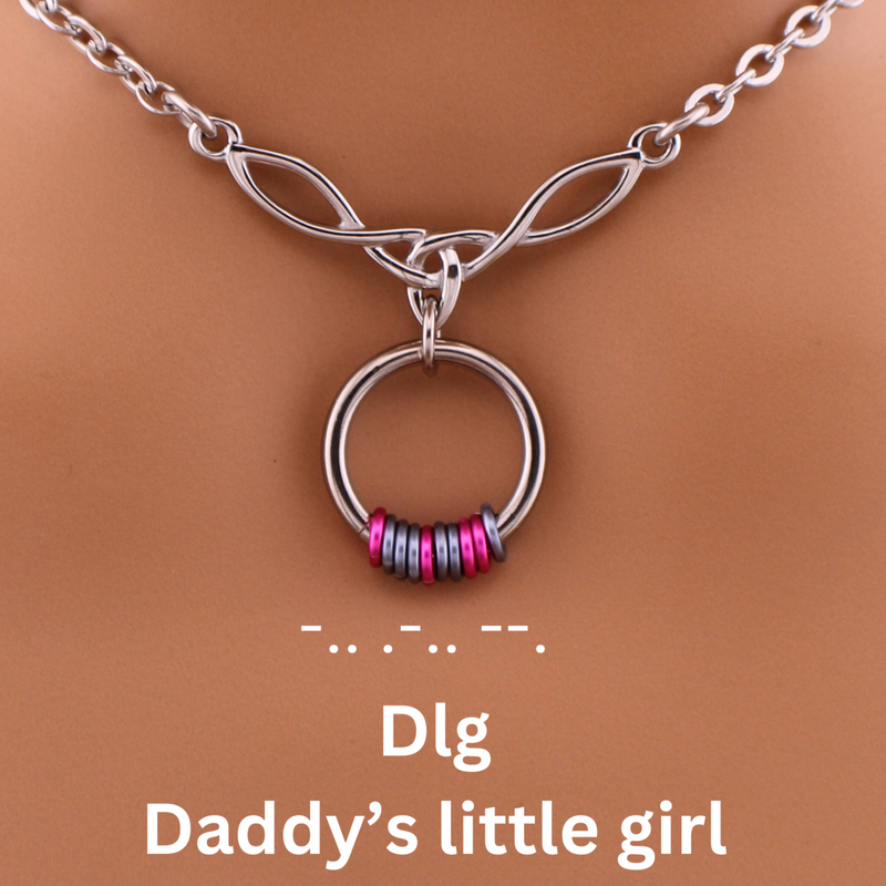 DDlg Morse Code Day Collar Submissive Necklace Captive Collars