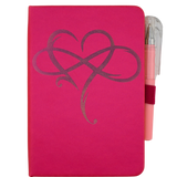 Personalized Infinity Heart Mini Notebook – Leather Journal