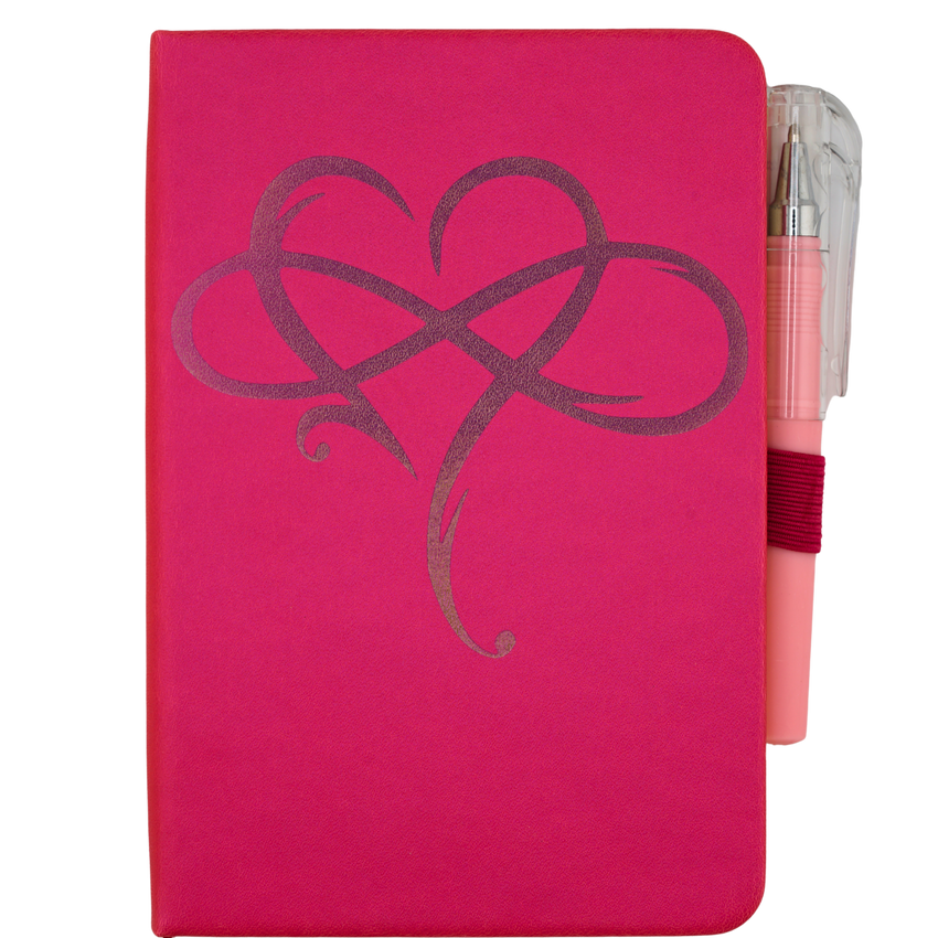 Personalized Infinity Heart Mini Notebook – Leather Journal