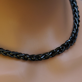 Locking Black Wheat Chain Choker