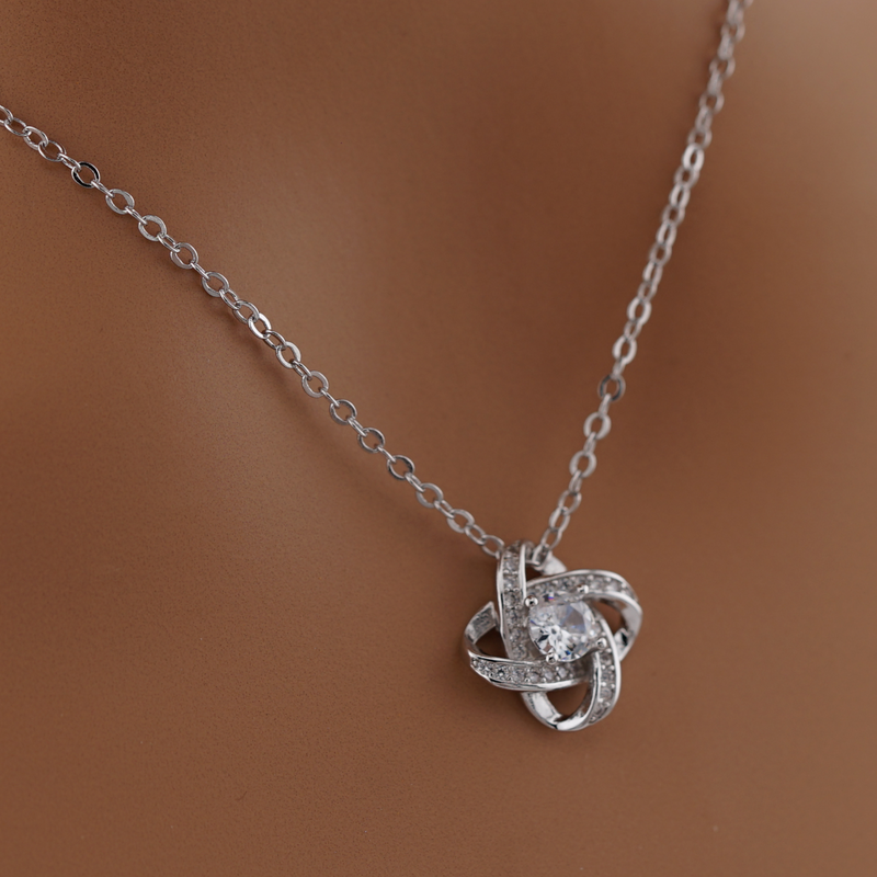 Infinity Knot Necklace with CZ Diamond