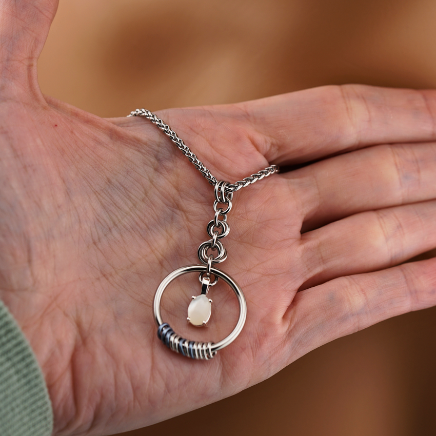 Pearl Morse Code Day Collar