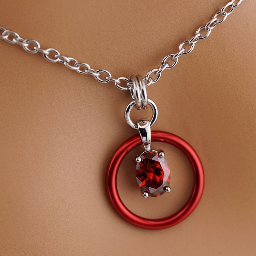 Red O ring Gem Collar