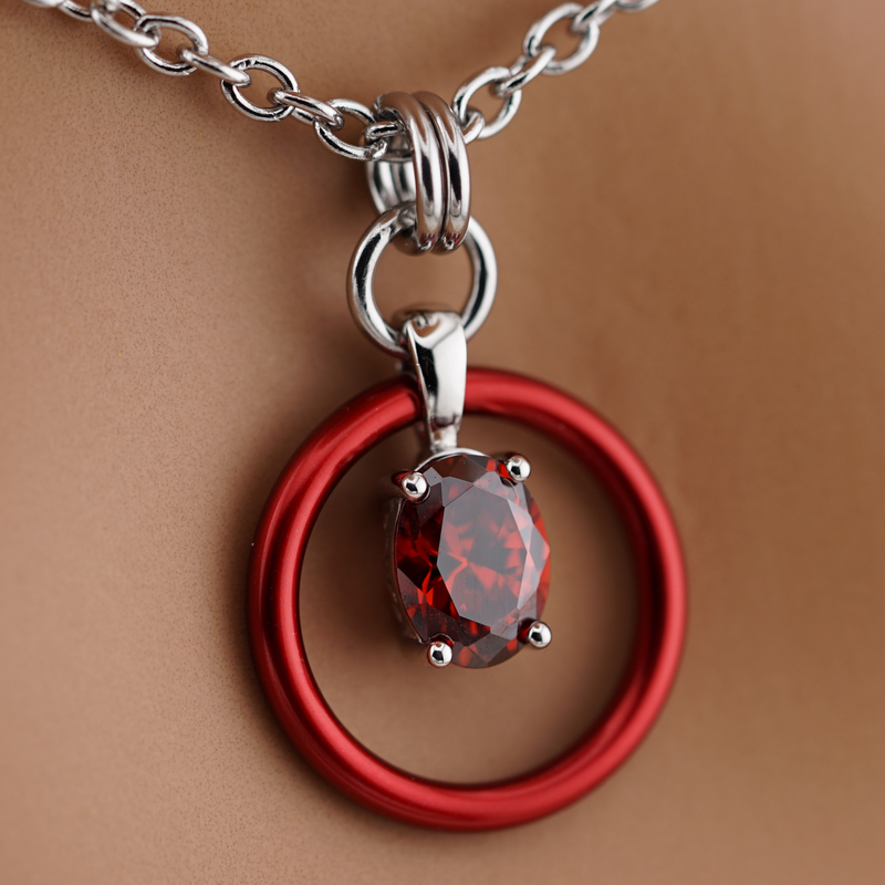 Red O ring Gem Collar