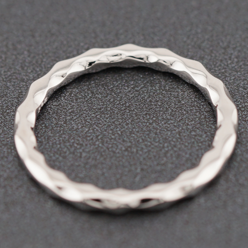 Sterling Silver Thin Hammered Band Ring