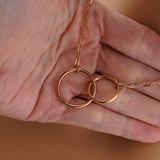 BDSM Day Collar Necklace, Dom Sub Intertwined O Ring, Rose Gold Discreet Collar