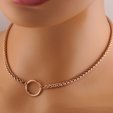 Rose Gold O Ring Wheat Chain