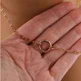 Rose Gold Paperclip Chain Submissive Day Collar – Discreet O-Ring Collar