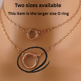 Paperclip Chain Rose Gold O-Ring Necklace