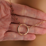 Paperclip Chain Rose Gold O-Ring Necklace
