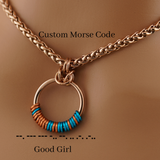 Rose Gold Morse Code Wheat Chain