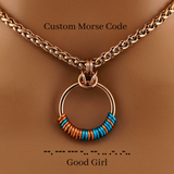 Rose Gold Morse Code Wheat Chain