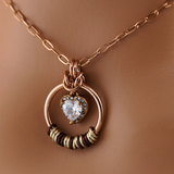 Rose Gold Morse Code w/ CZ Diamond Heart