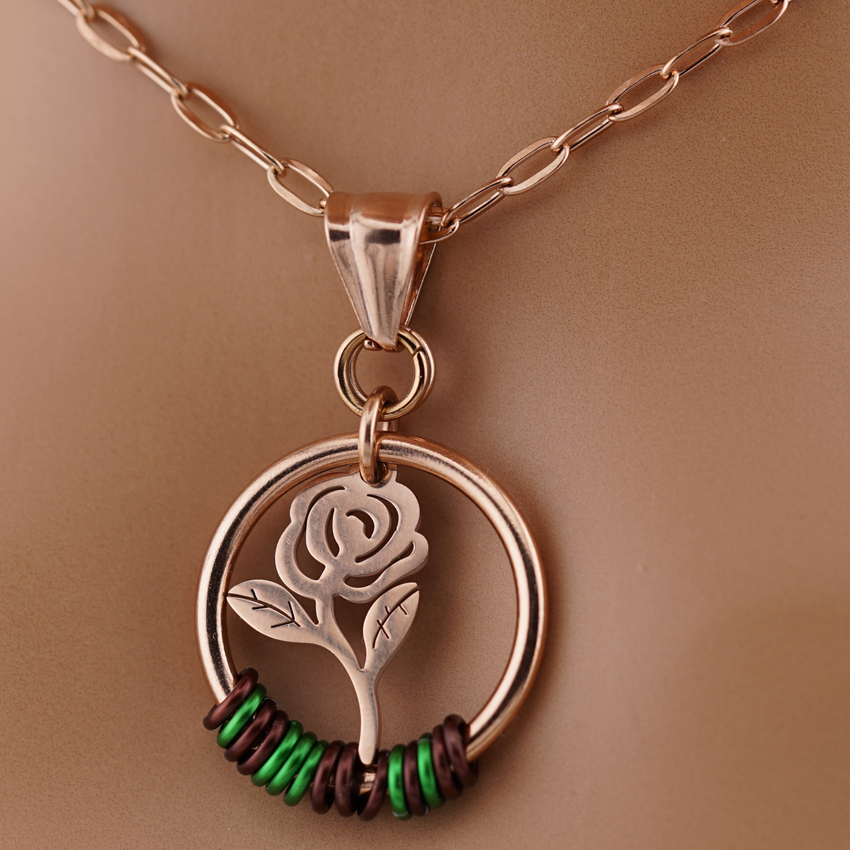 Rose Gold Morse Code w/ Rose