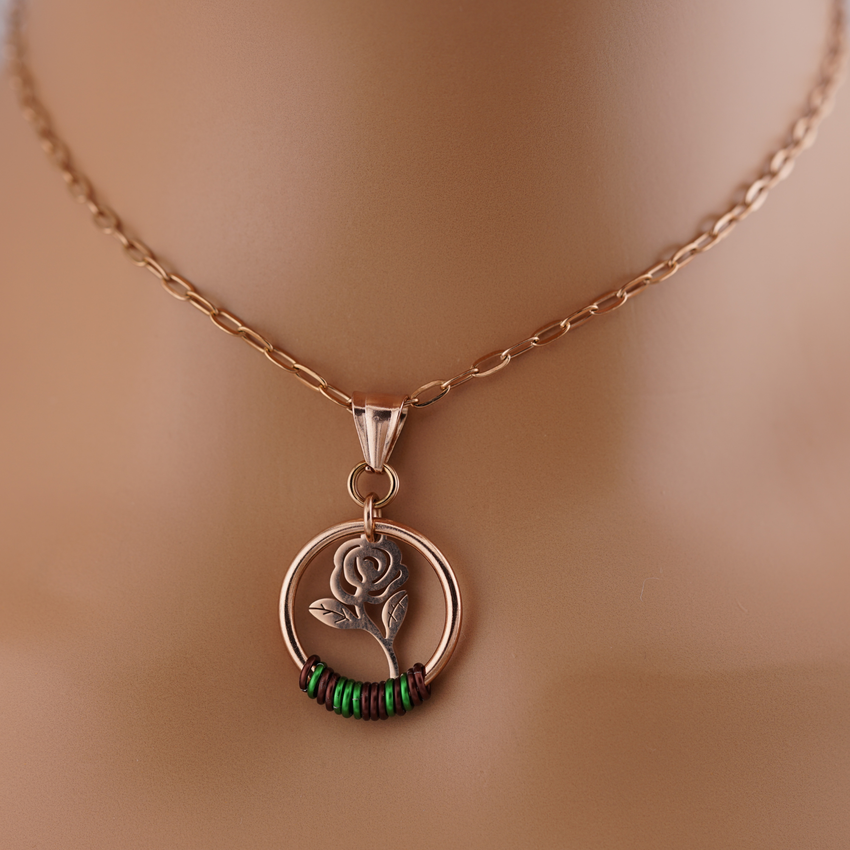 Rose Gold Morse Code w/ Rose