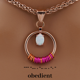 Rose Gold Morse Code w/ CZ Opal