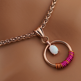 Rose Gold Morse Code w/ CZ Opal