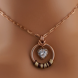 Rose Gold Morse Code w/ CZ Diamond Heart