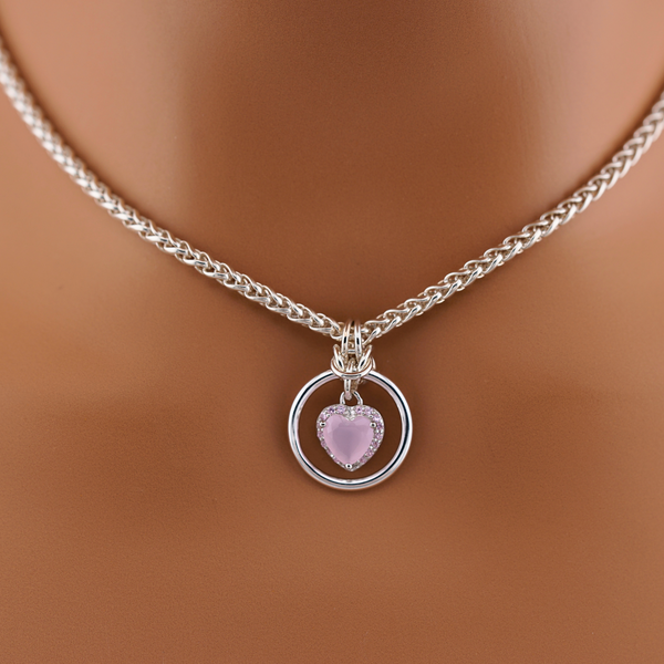 Sterling Silver Rose Quartz Heart