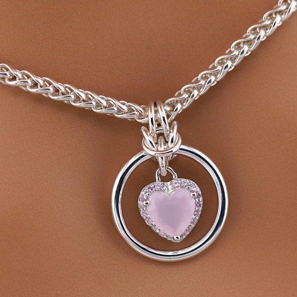 Sterling Silver Rose Quartz Heart