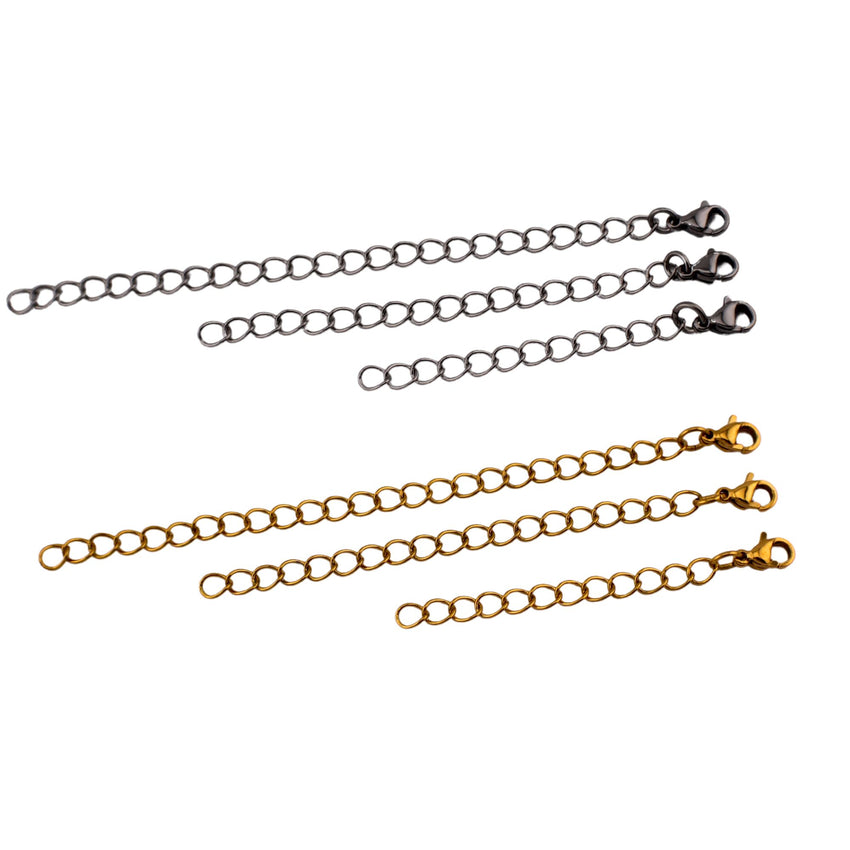 Necklace Extender 3-Pack Choice of Silver Extenders Rose Gold Necklace Extension Gold Necklace Chain Extender