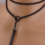 Black Slip Chain BDSM O-Ring – Custom Hidden Morse Code