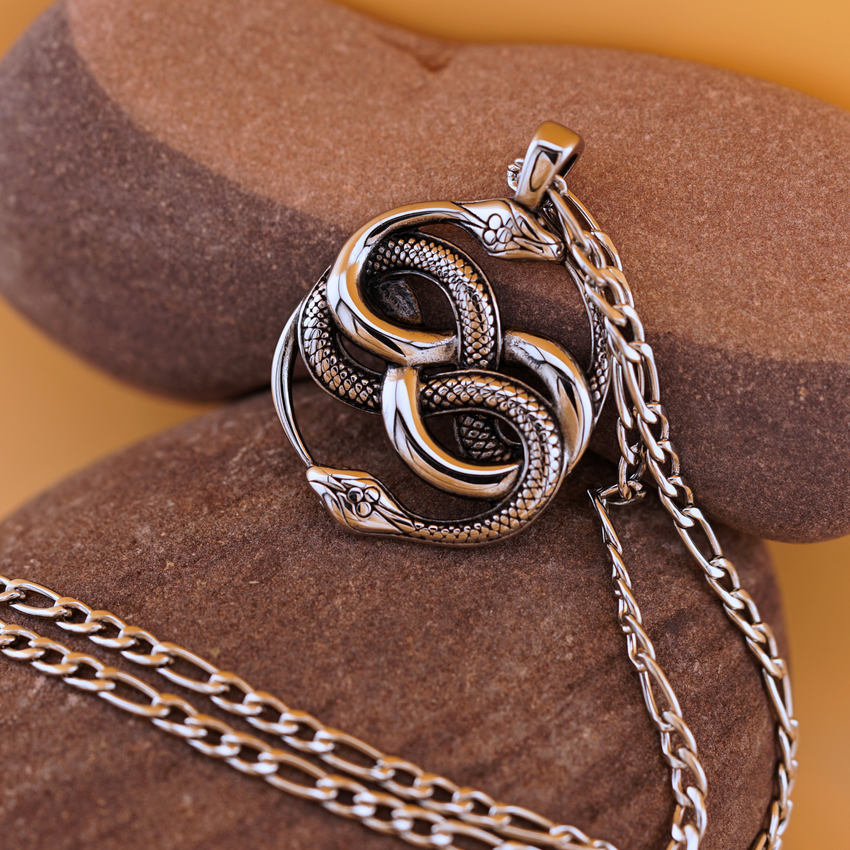 Double Infinity Snake Double-Headed Snake Infinity Necklace – Captive Collars